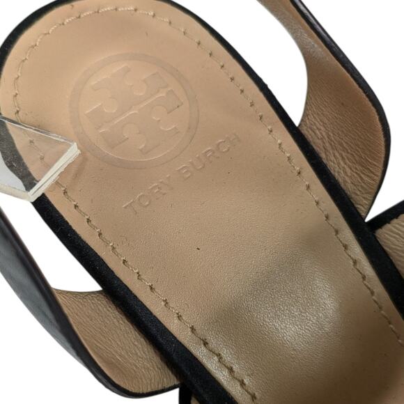 Tory Burch Estella Sandals 7.5 Crystal Embellished Leather Wedge Ankle Strap - Picture 10 of 15